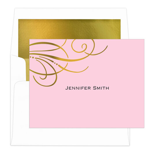 Her Majesty Foldover Foil-Stamped Note Cards with Lined Envelopes